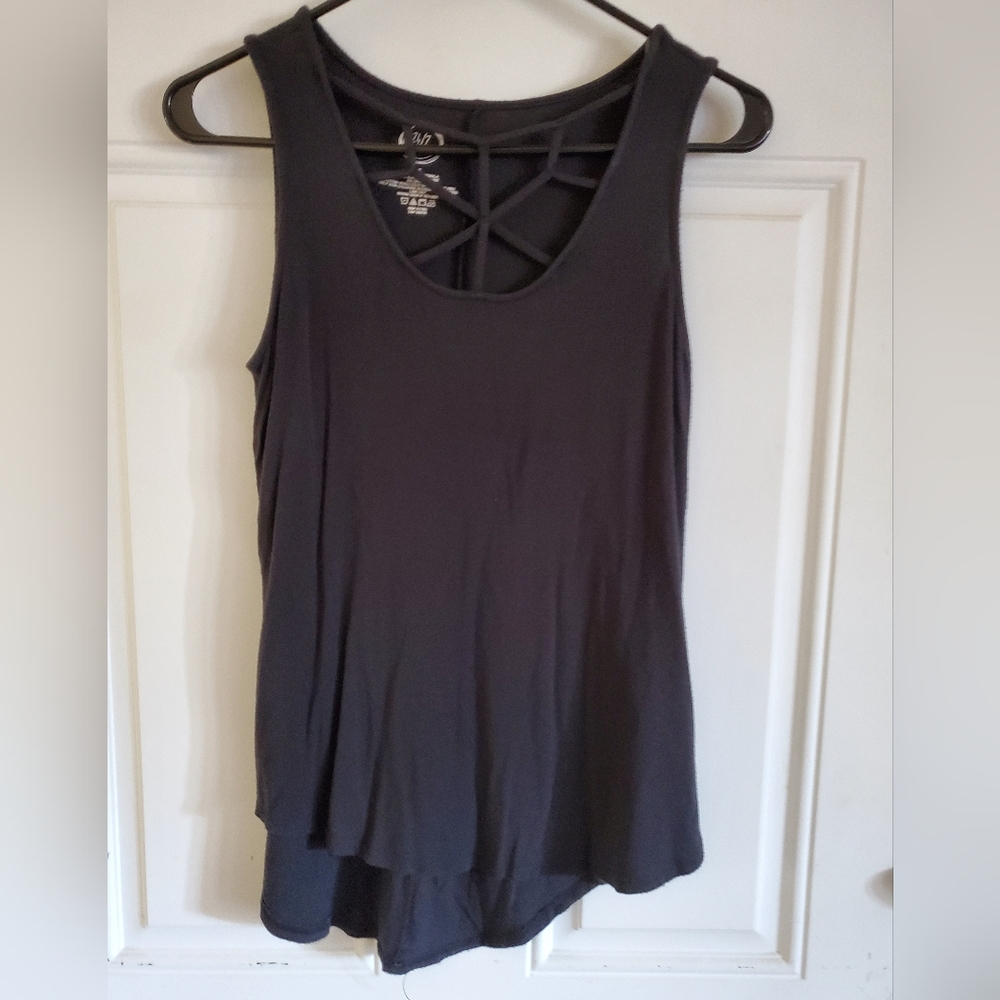 Maurices 24/7 Women's Front Criss Cross Sleeveless Basic Top